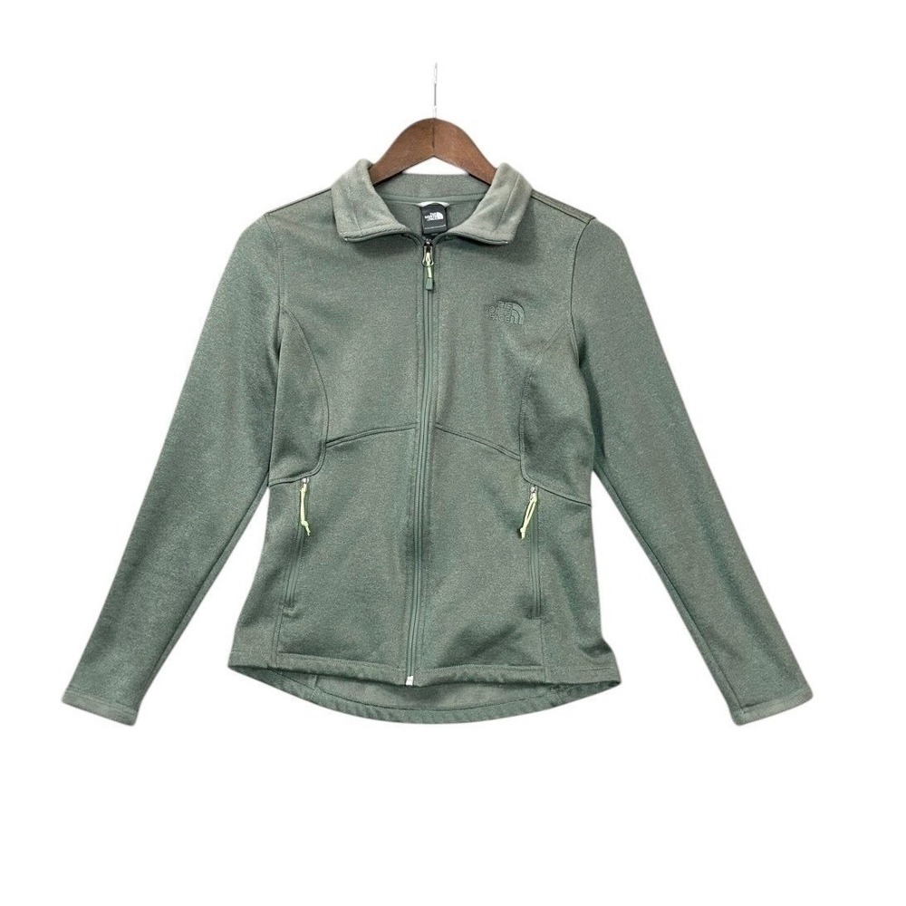 The North Face Womens Agave Jacket M‎ Heathered Green Full Zip Hiking Outdoor
